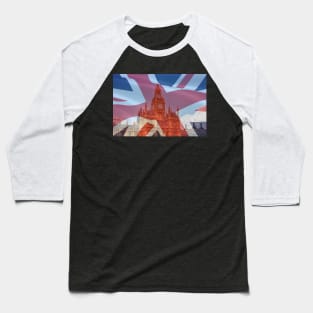 Big Ben Clock And Union Jack Flag, London, UK Baseball T-Shirt